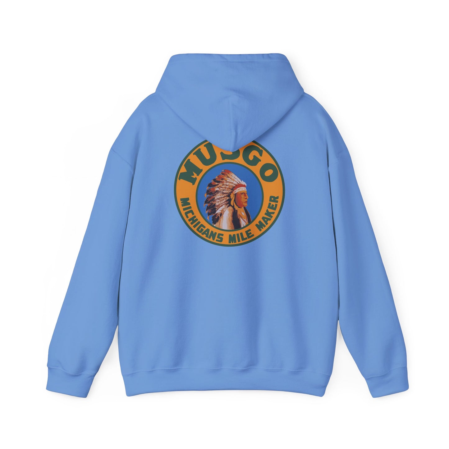 MUsgo Michigan’s Mile Maker Hoodie —Retro Native Chief Logo Sweatshirt
