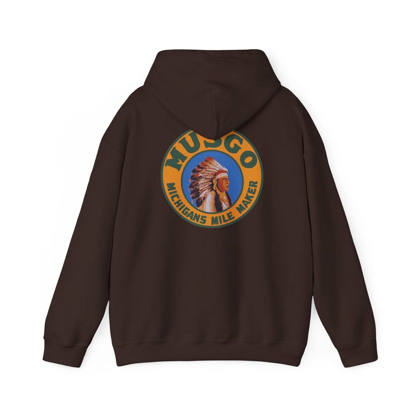 MUsgo Michigan’s Mile Maker Hoodie —Retro Native Chief Logo Sweatshirt