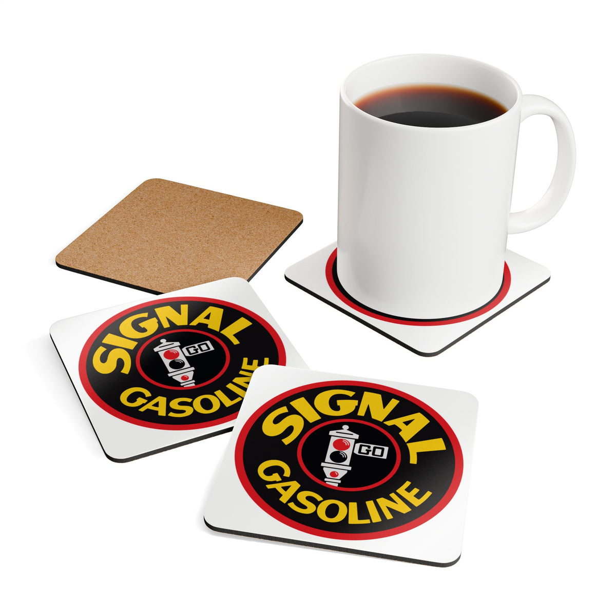 Signal Gasoline Coaster Set — Vintage California Petroliana Gift | The Faded Label Co.