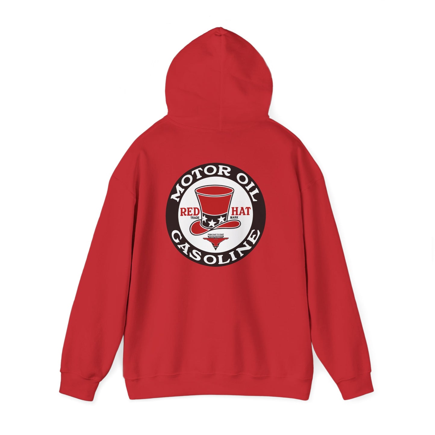 Red Hat Motor Oil Gasoline Hoodie – Retro Vintage Gas & Mechanic Sweatshirt