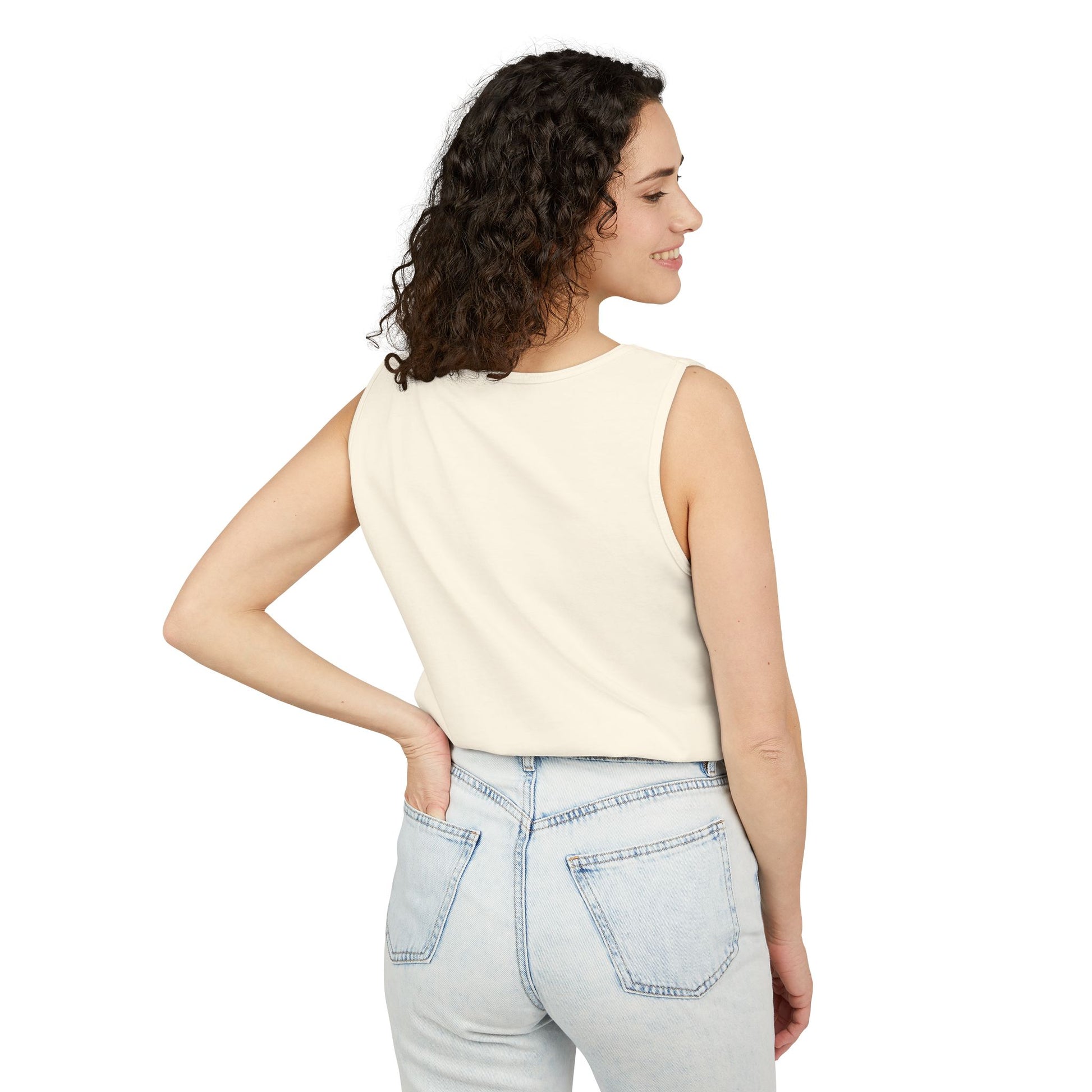 Hurrah Fourth of July Uncle Sam tank top hang tag — Comfort Colors 9360 vintage tee — The Faded Label Co.