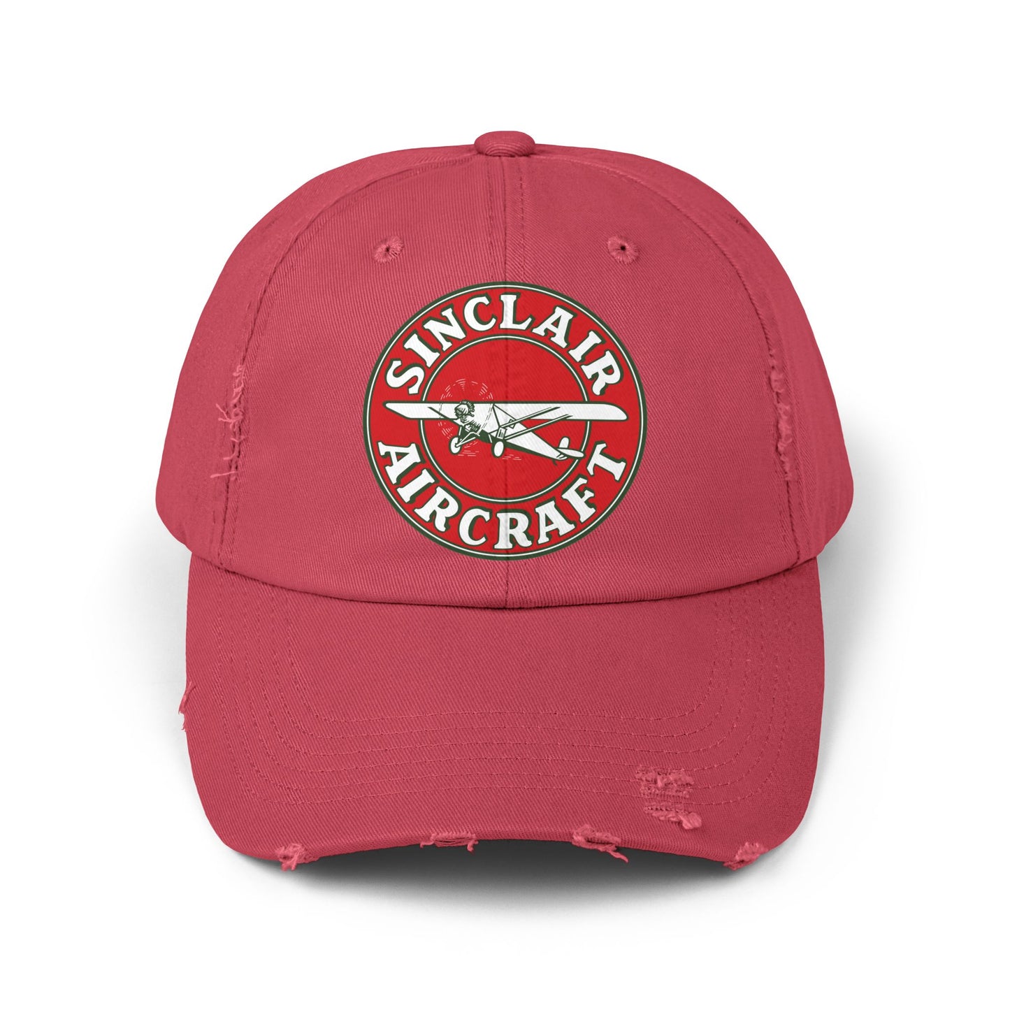 Sinclair Aircraft Distressed Baseball Cap — Vintage Aviation Pilot Hat