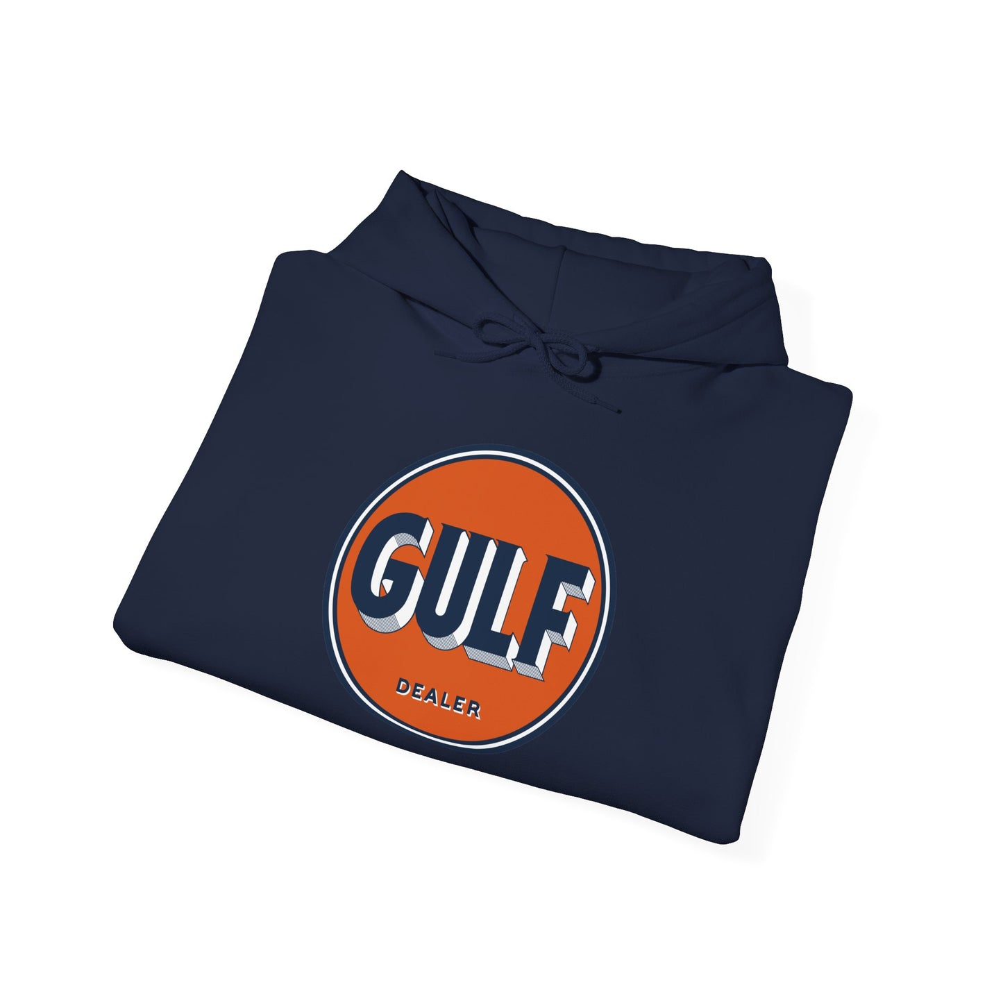 Gulf dealer Logo Hoodie — Vintage Orange Gas Station Crewneck