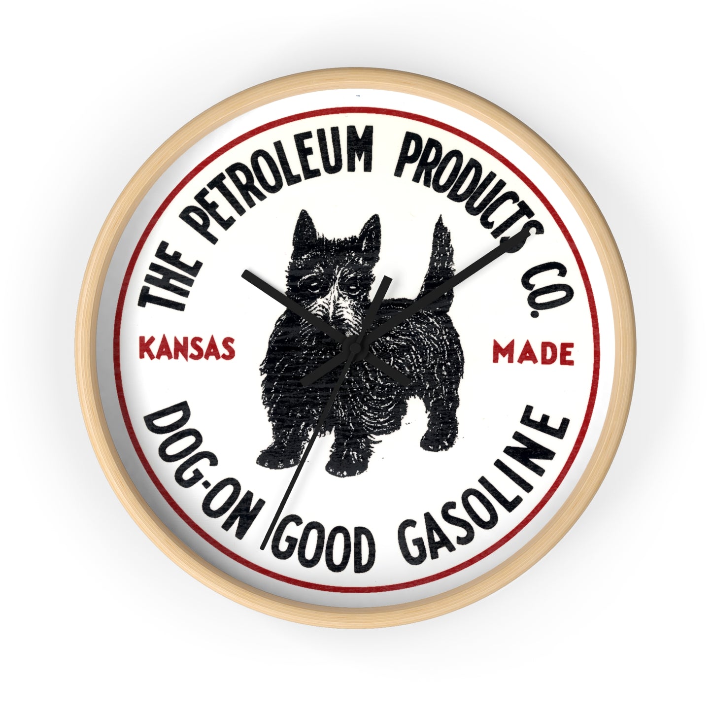 Dog-On Good Gasoline wall clock wooden base — vintage gift for dad — The Faded Label Co.