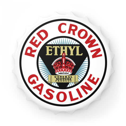 Red Crown Ethyl bottle opener — vintage petroliana gift — The Faded Label Co.