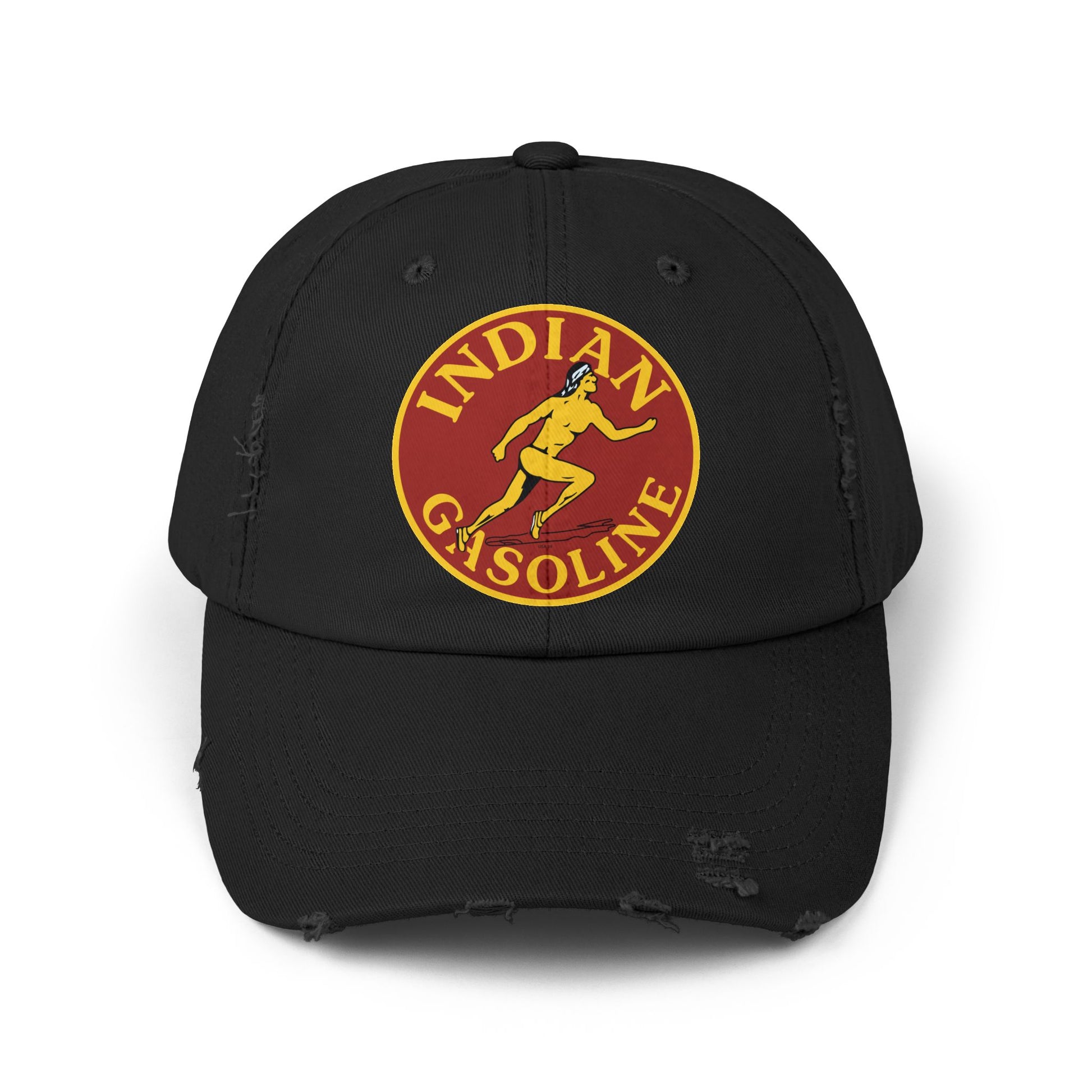 Indian Gasoline distressed cap black — vintage petroliana hat — The Faded Label Co.