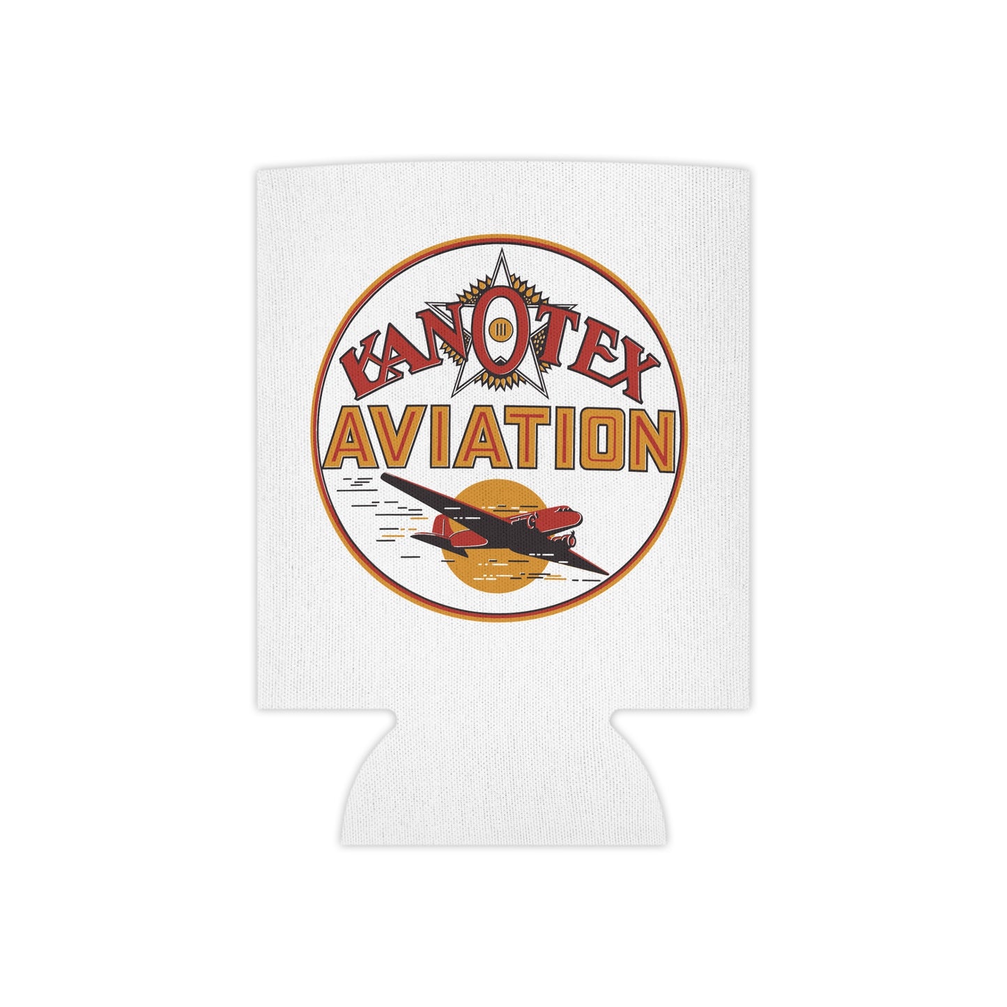 Kanotex Aviation can cooler detail — vintage petroliana gift — The Faded Label Co.