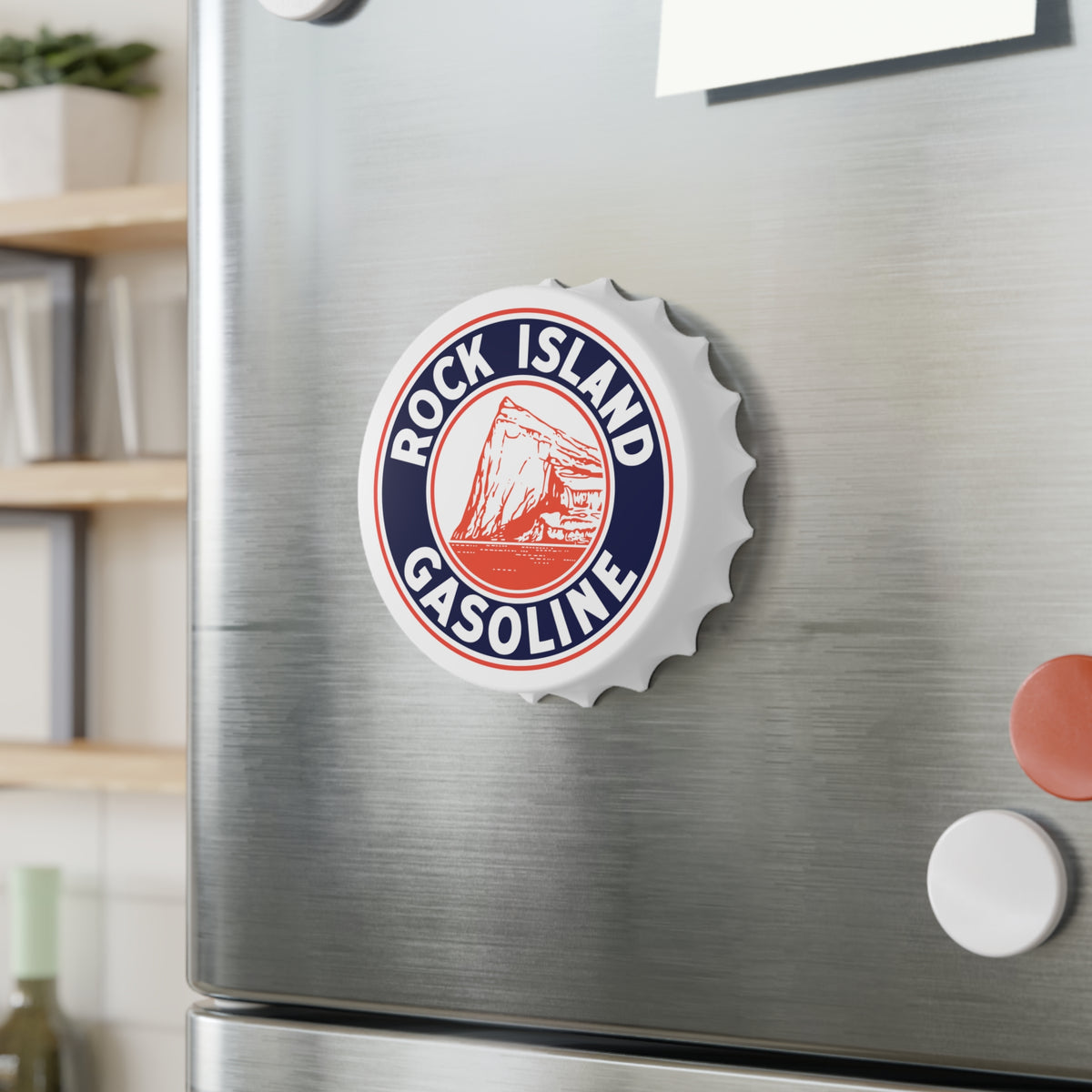 Rock Island Gasoline Bottle Opener — Vintage Petroliana Gift | The Faded Label Co.
