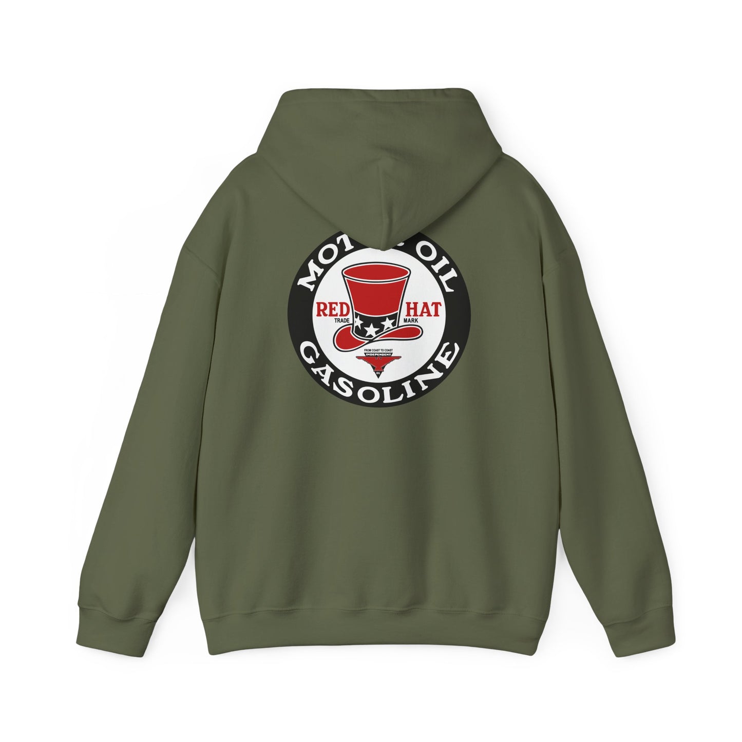 Red Hat Motor Oil Hoodie — Vintage Independent Petroliana | The Faded Label Co.