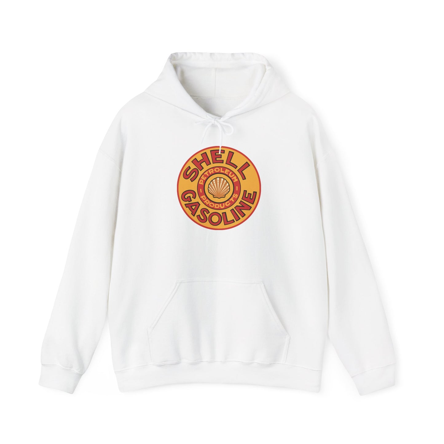 Shell Gasoline Logo Hoodie — Vintage Retro Petrol Badge Pullover