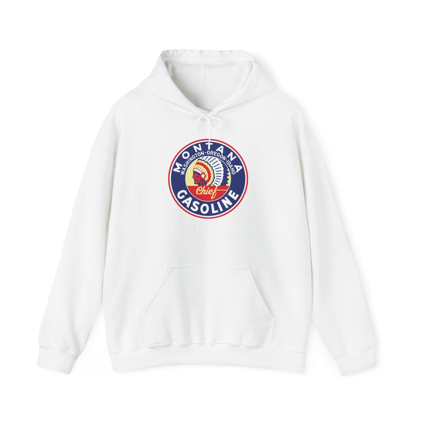 Montana Chief Gasoline Hoodie — Retro Logo Vintage Gas Station Pullover