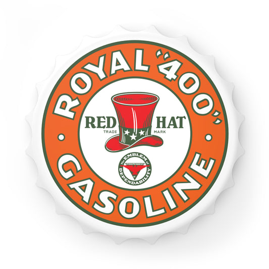 Red Hat Royal 400 bottle opener — vintage petroliana gift — The Faded Label Co.