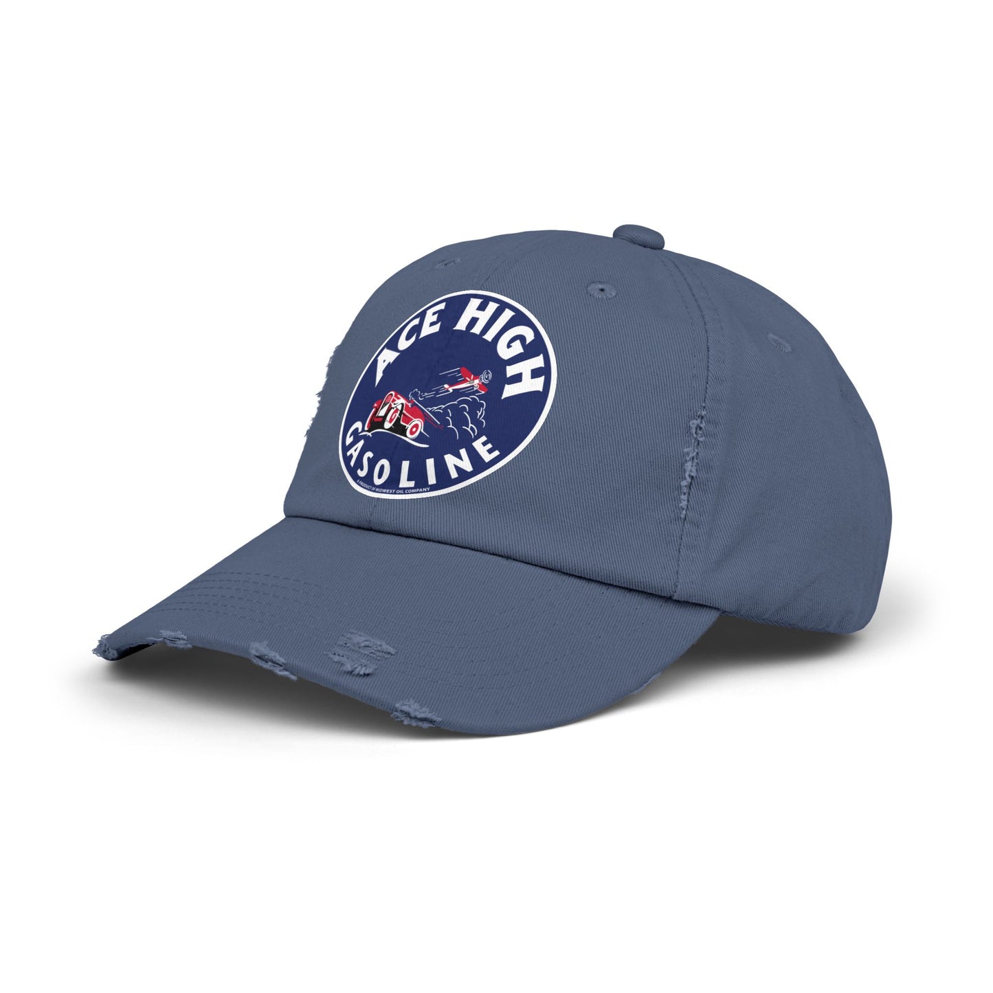 Ace High Gasoline Distressed Cap — Vintage Petroliana Hat | The Faded Label Co.
