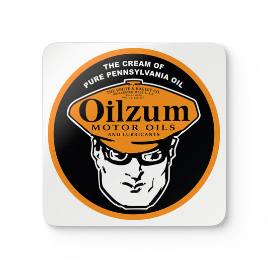 Oilzum coaster set — vintage petroliana gift — The Faded Label Co.