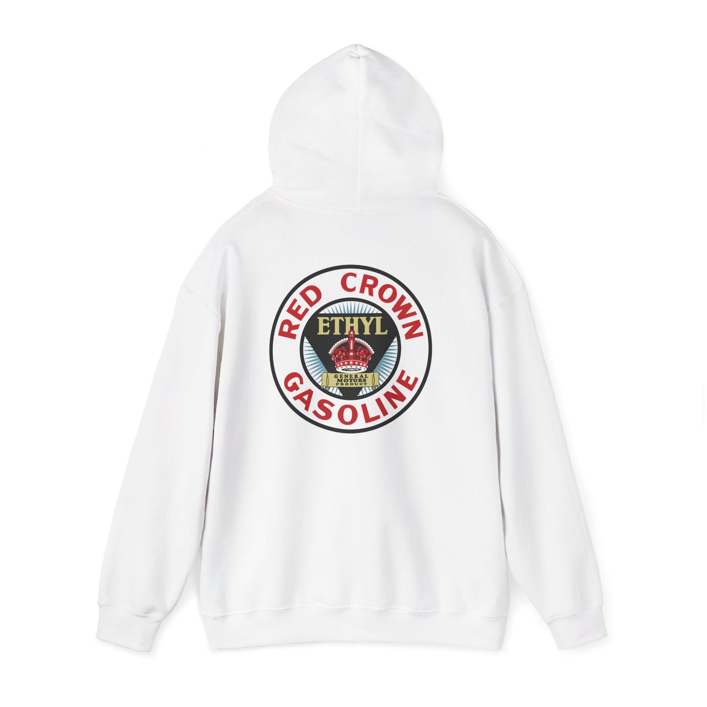 Red Crown Ethyl  Gasoline Logo Hoodie — Vintage Ethyl Oil Company Pullover