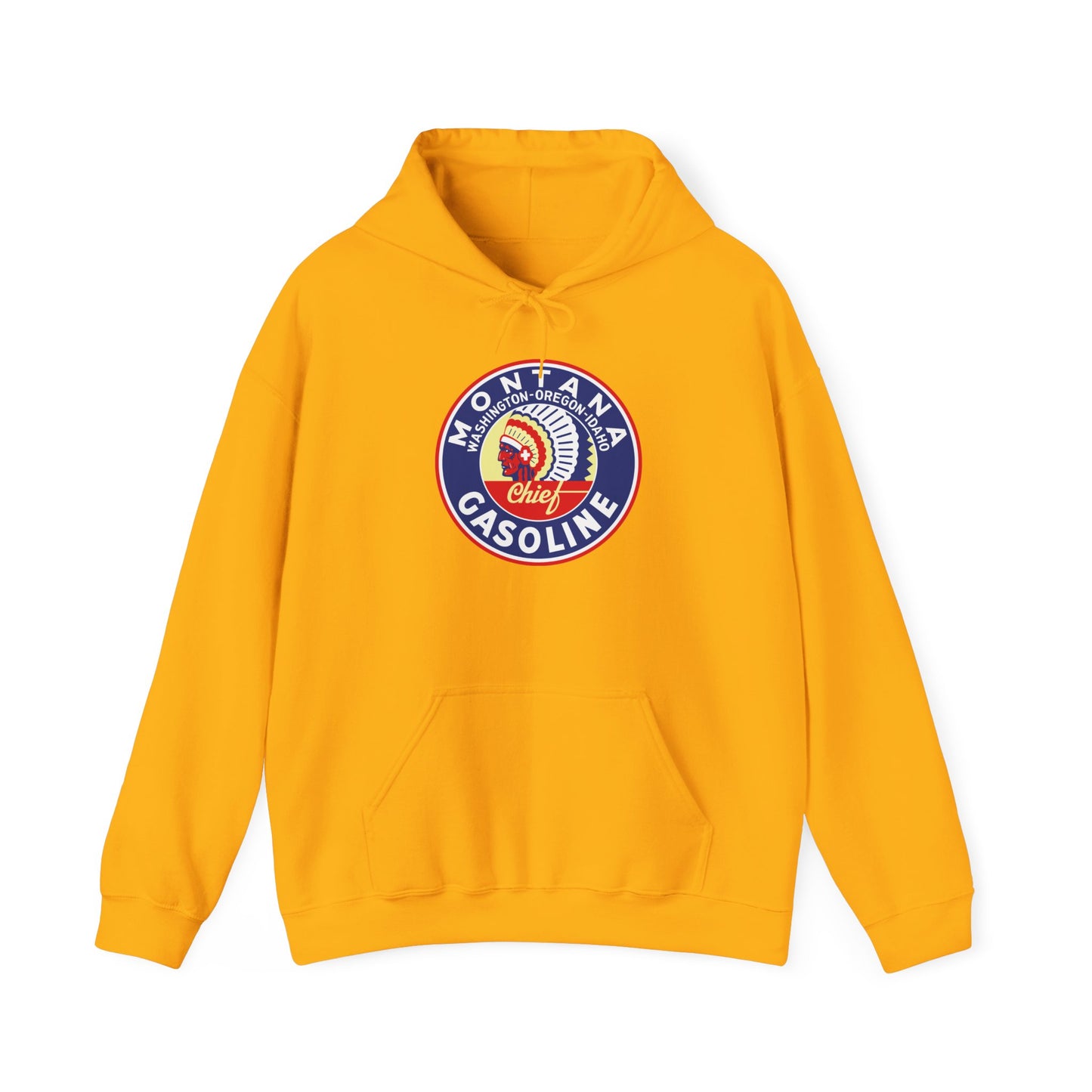 Montana Chief Gasoline Hoodie — Vintage Northwest Petroliana | The Faded Label Co.