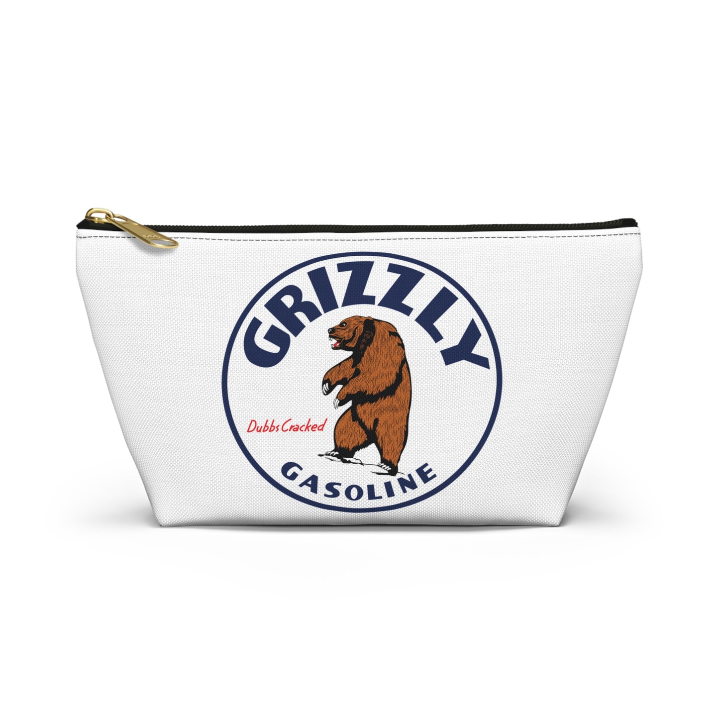 Grizzly Gasoline Accessory Pouch — Vintage Montana Petroliana Gift | The Faded Label Co.