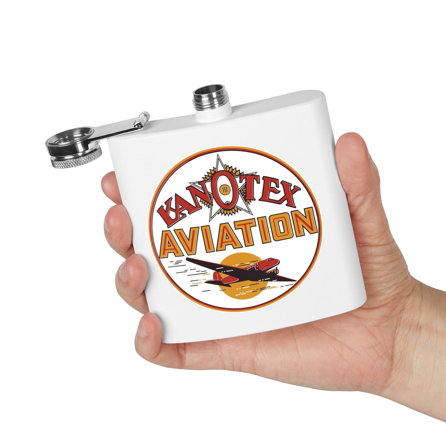 Kanotex Aviation Flask — Vintage Petroliana Gift | The Faded Label Co.