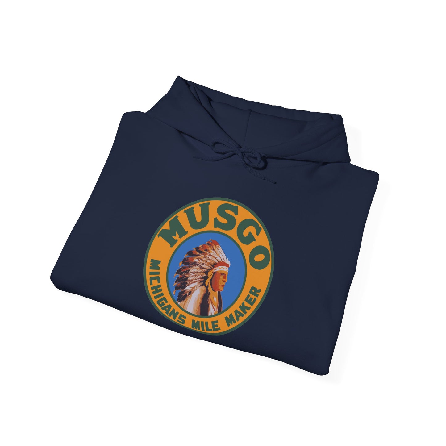 MUsgo Michigan’s Mile Maker Hoodie —Retro Native Chief Logo Sweatshirt