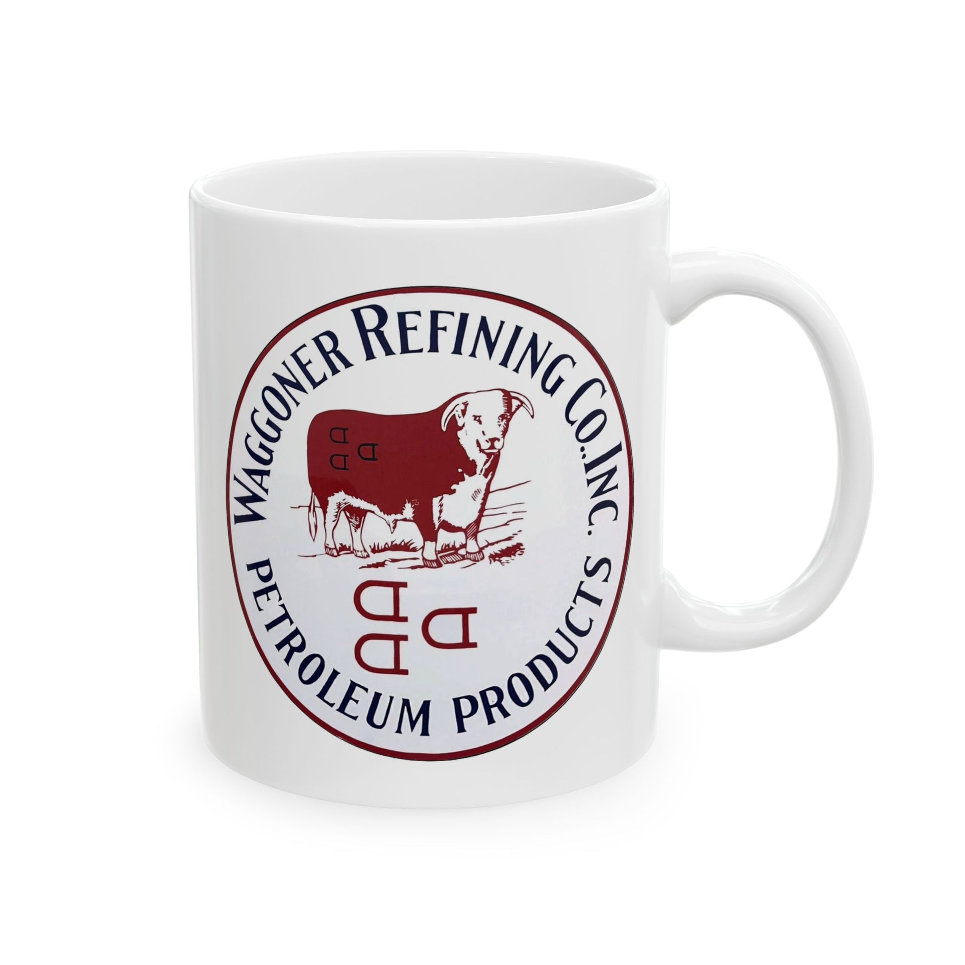 Waggoner Refining Co. ceramic mug 15oz — vintage Texas petroliana decor — The Faded Label Co.