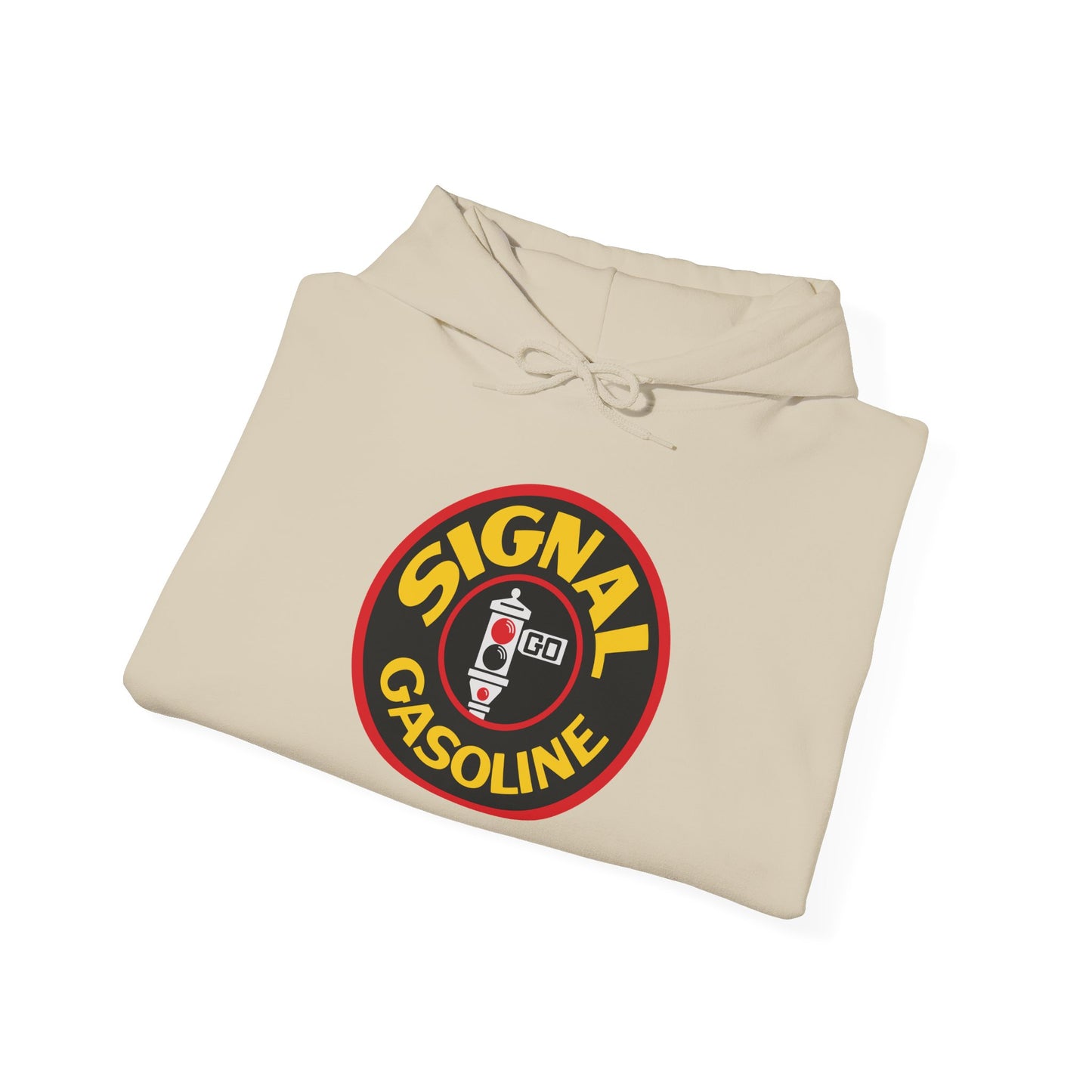 Signal Gasoline Vintage Logo Hoodie — Retro Petrol Sign Pullover