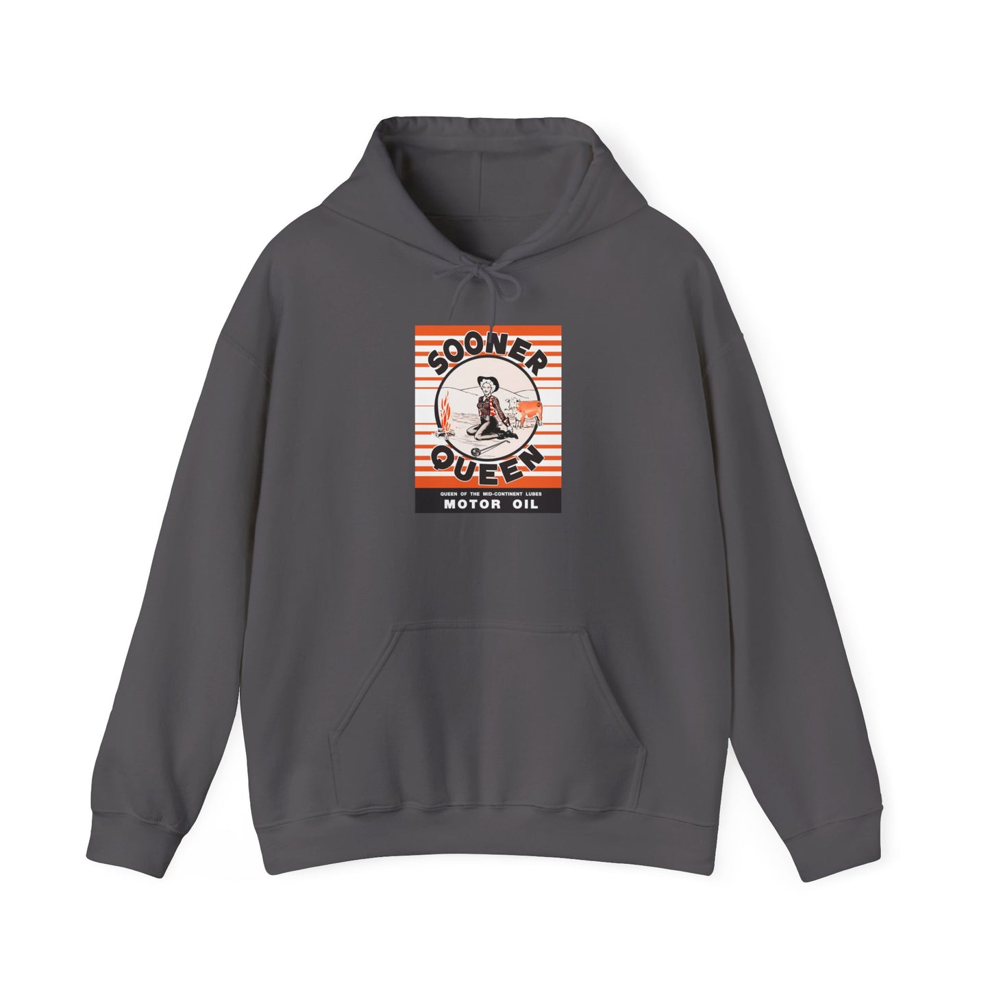 Sooner Queen Motor Oil Hoodie — Retro Racing Graphic Sweatshirt