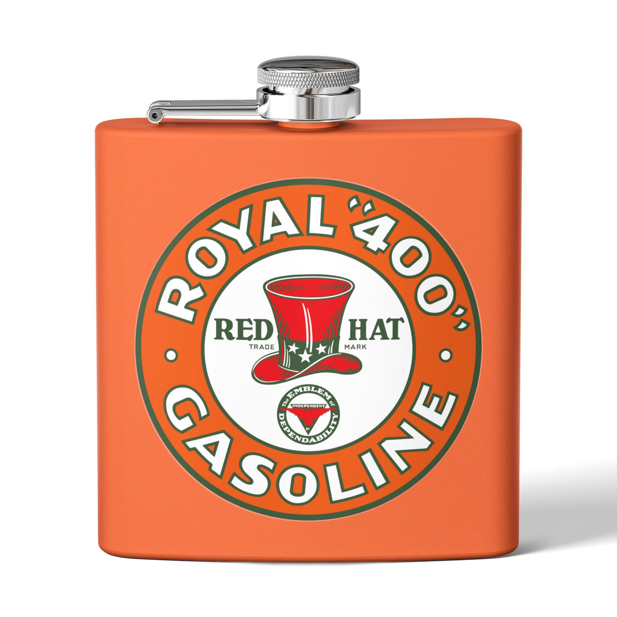 Red Hat Royal 400 Gasoline Flask — Vintage Rare Petroliana Gift | The Faded Label Co.