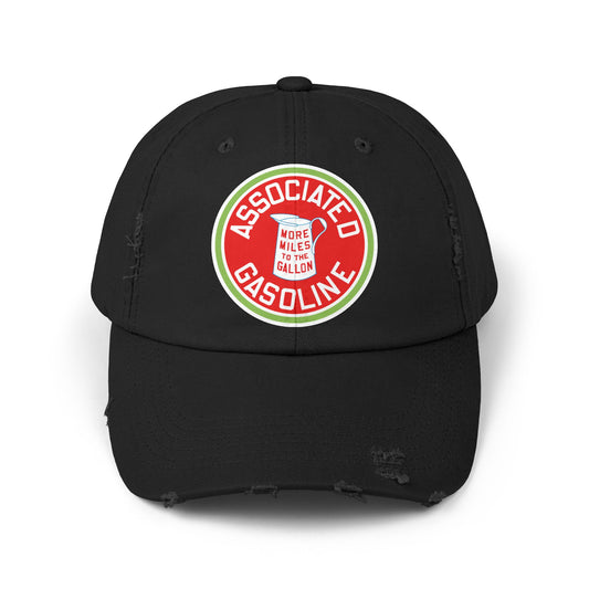 Associated Gasoline distressed cap black — vintage petroliana hat — The Faded Label Co.