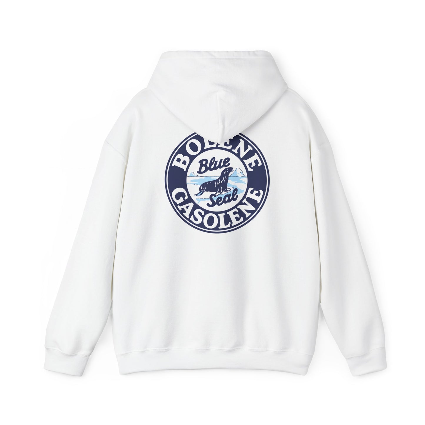Bolene Blue Seal"Gasoline Hoodie - Vintage " Retro Logo Pullover