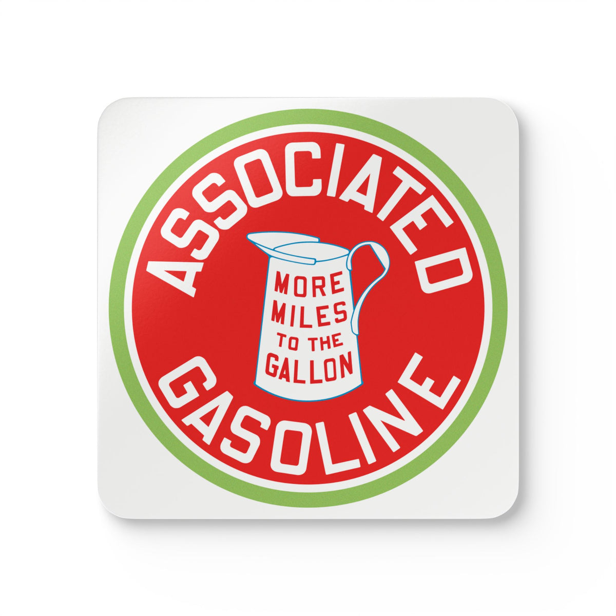 Associated Gasoline coaster set — vintage petroliana gift — The Faded Label Co.