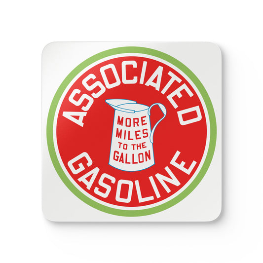 Associated Gasoline coaster set — vintage petroliana gift — The Faded Label Co.