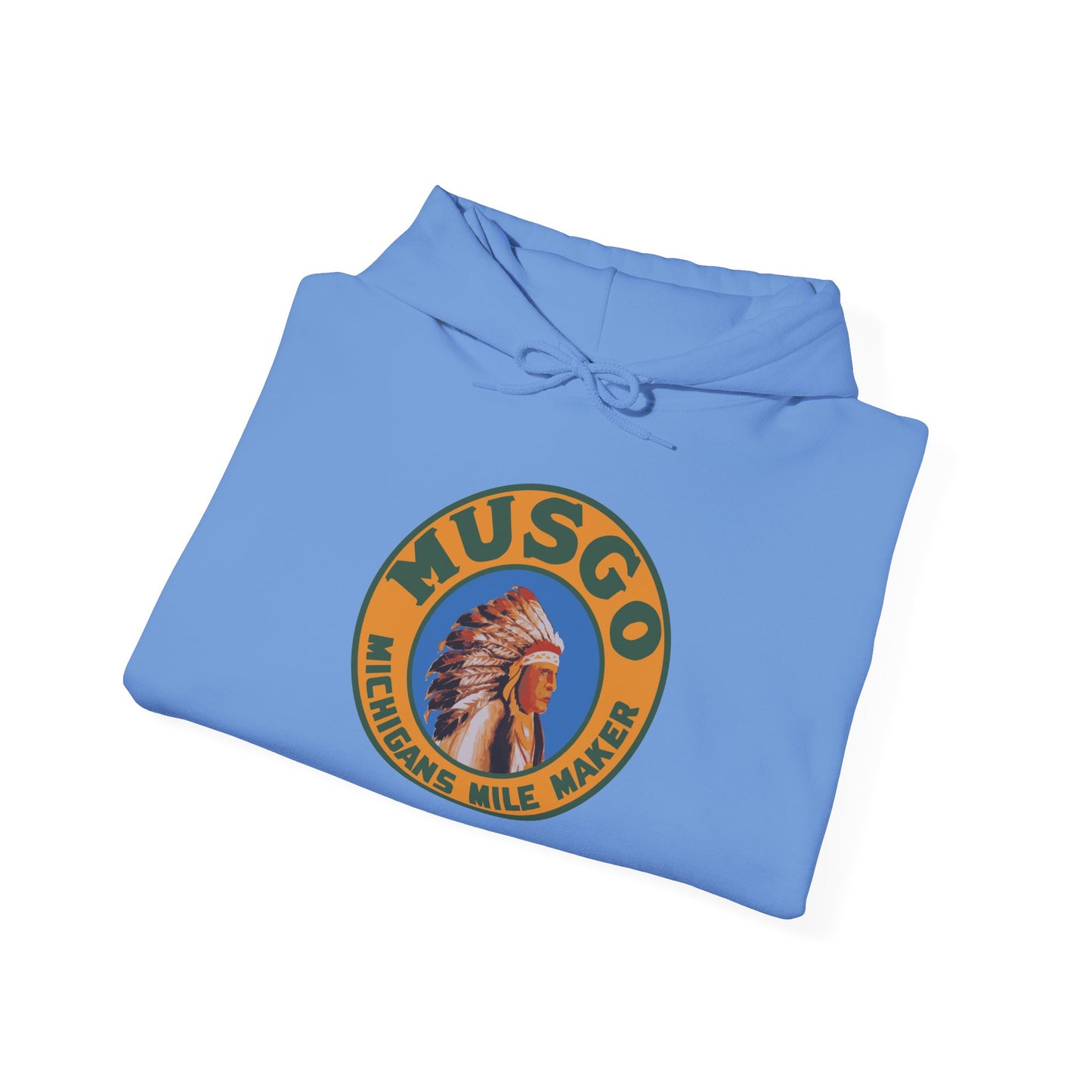 MUsgo Michigan’s Mile Maker Hoodie —Retro Native Chief Logo Sweatshirt