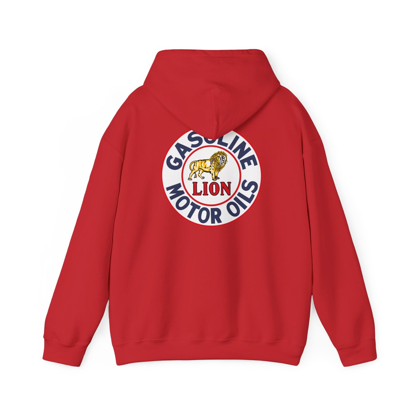 Gasoline Lion Motor Oils Hoodie — Vintage Racing Logo Pullover