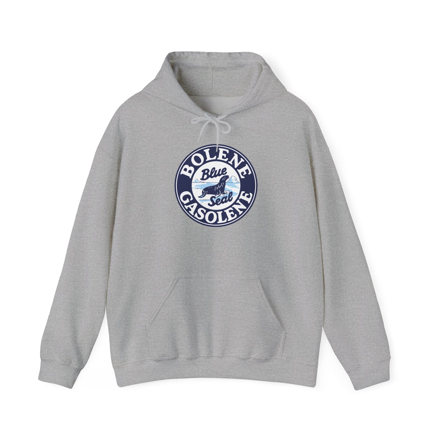 Bolene Blue Seal"Gasoline Hoodie - Vintage " Retro Logo Pullover