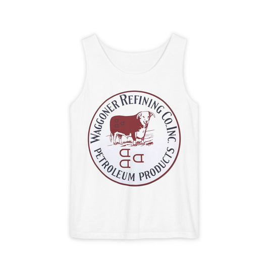 Waggoner Refining Co. unisex tank top — vintage Texas petroliana apparel — The Faded Label Co.
