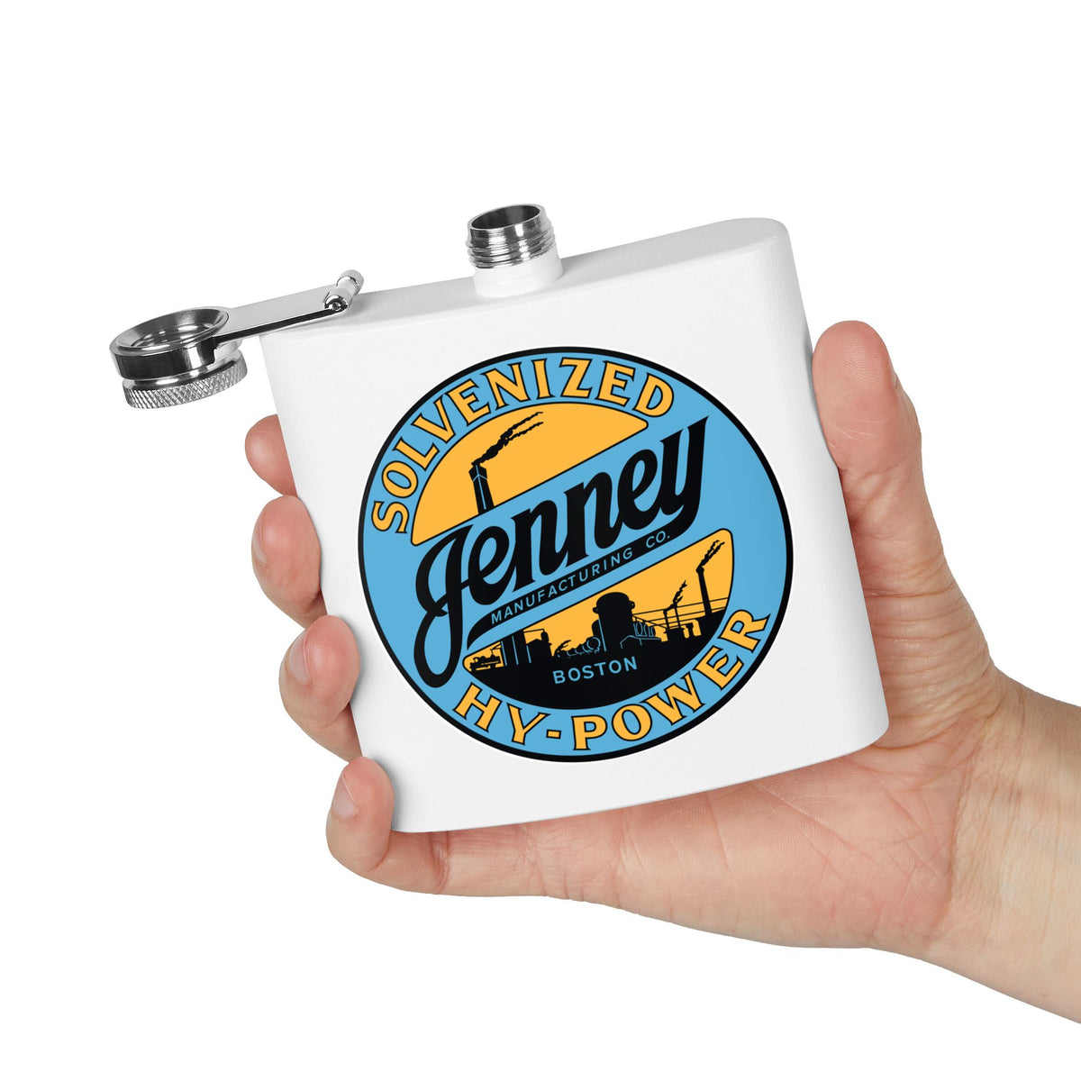Jenney Gasoline Flask — Vintage New England Petroliana Gift | The Faded Label Co.