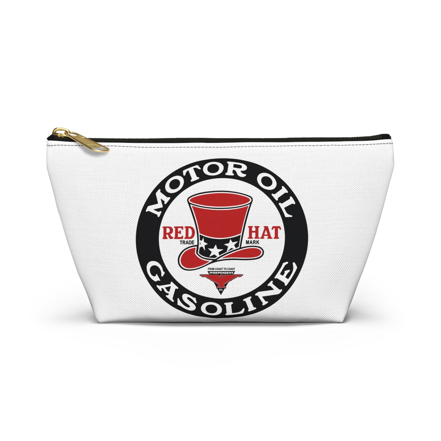 Red Hat Motor Oil & Gasoline Accessory Pouch — Vintage Rare Petroliana Gift | The Faded Label Co.
