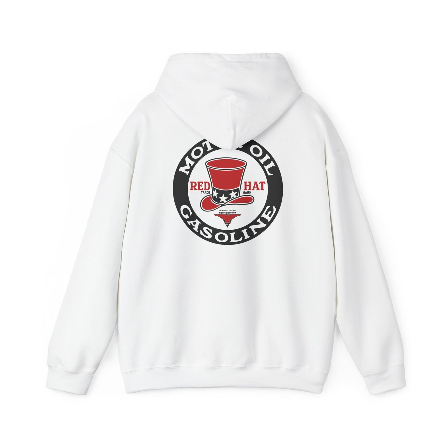 Red Hat Motor Oil Gasoline Hoodie – Retro Vintage Gas & Mechanic Sweatshirt