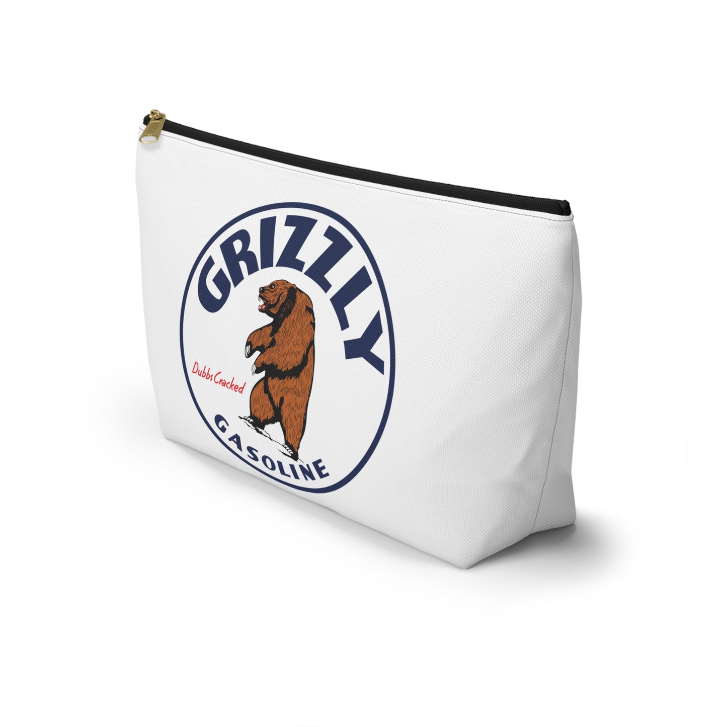Grizzly Gasoline Accessory Pouch — Vintage Montana Petroliana Gift | The Faded Label Co.