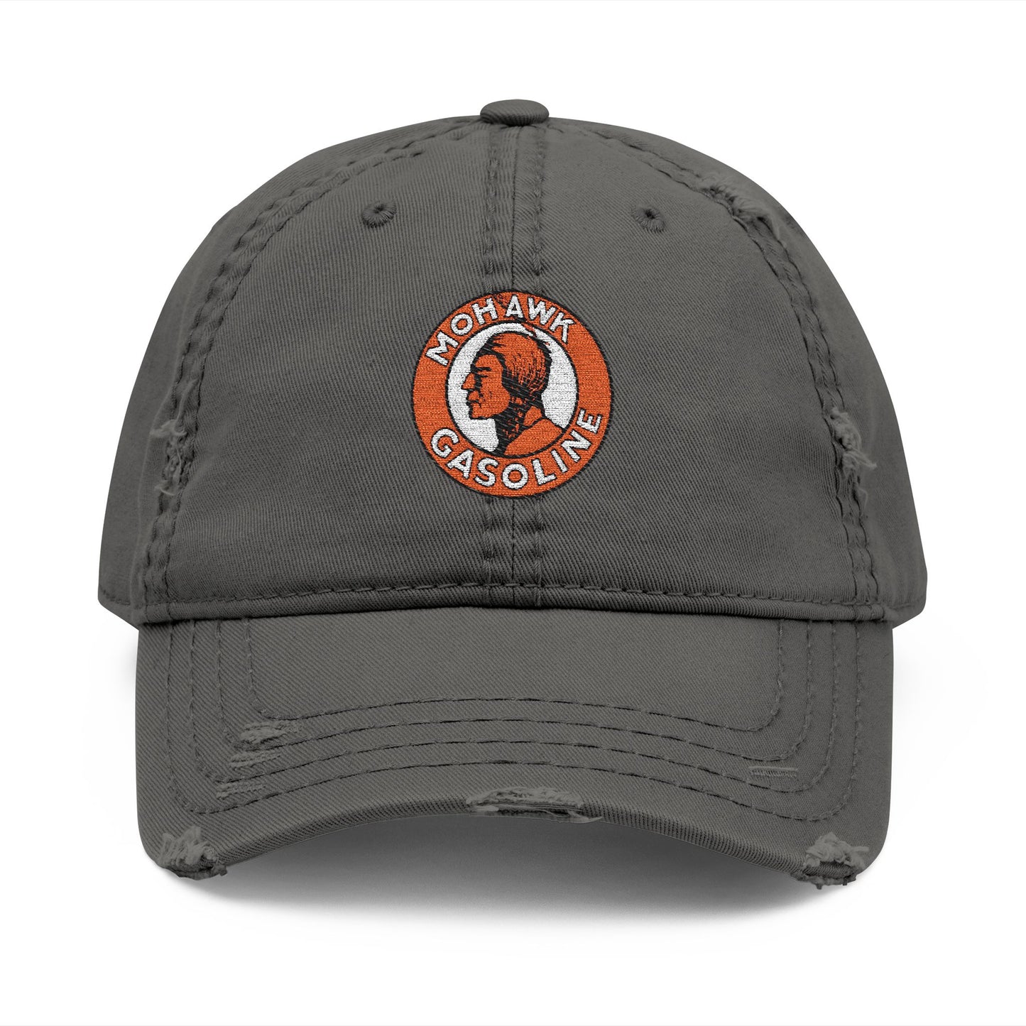 Mohawk Gasoline dad hat black — vintage petroliana embroidered cap — The Faded Label Co.