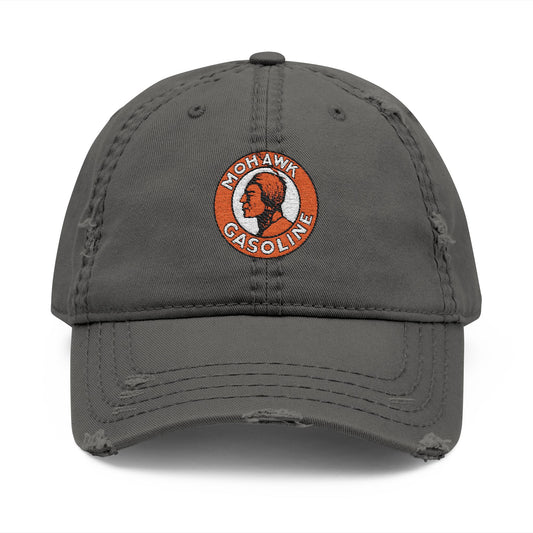 Mohawk Gasoline dad hat black — vintage petroliana embroidered cap — The Faded Label Co.
