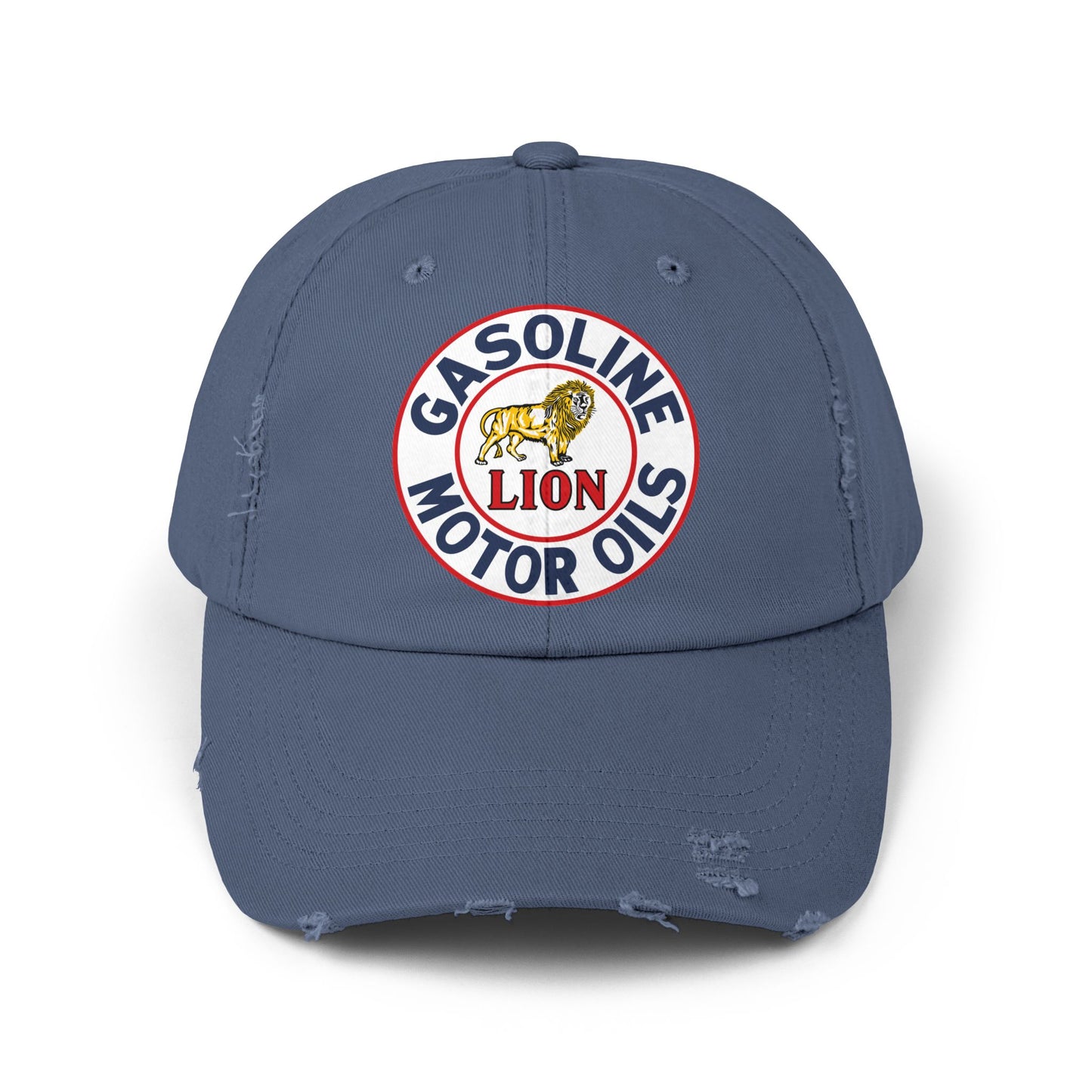 Lion Gasoline Distressed Cap — Vintage Arkansas Petroliana Hat | The Faded Label Co.