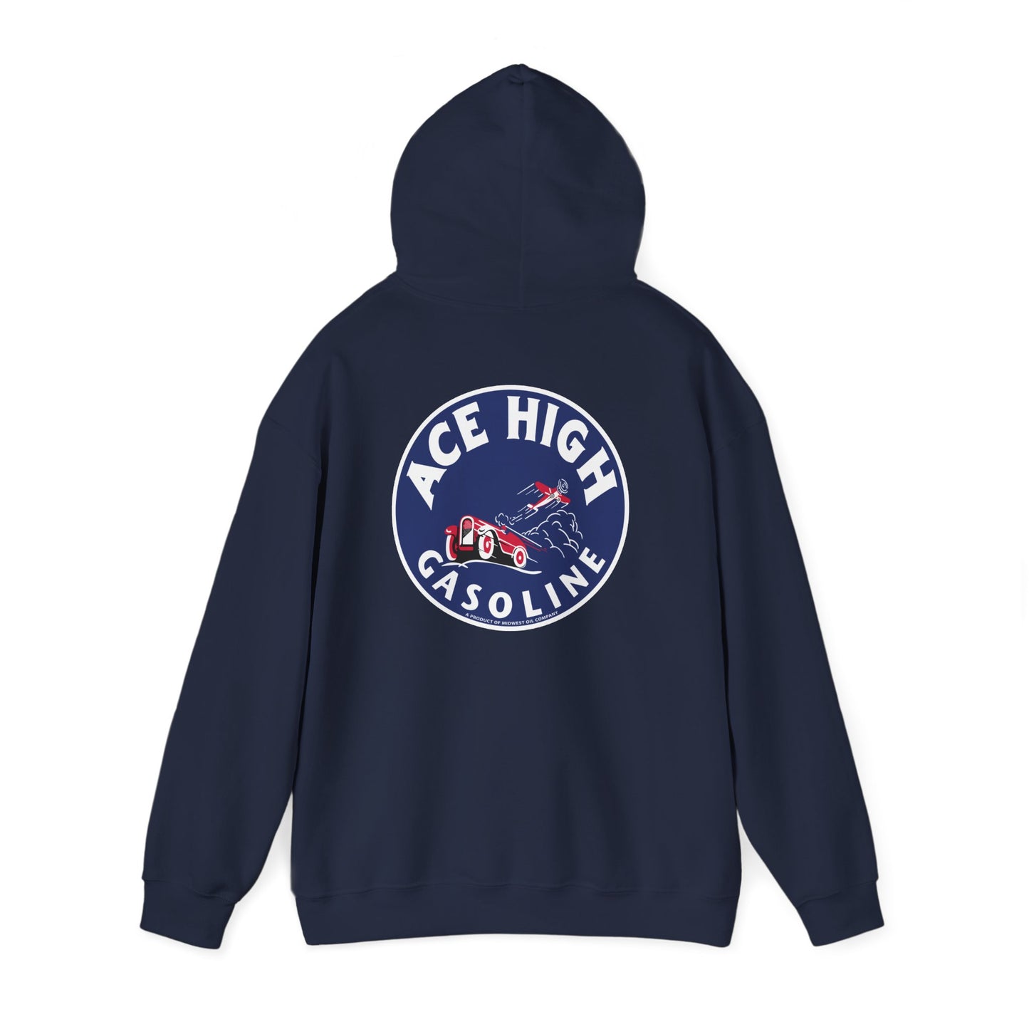 Ace High Gasoline Hoodie — Vintage Racing Logo Pullover