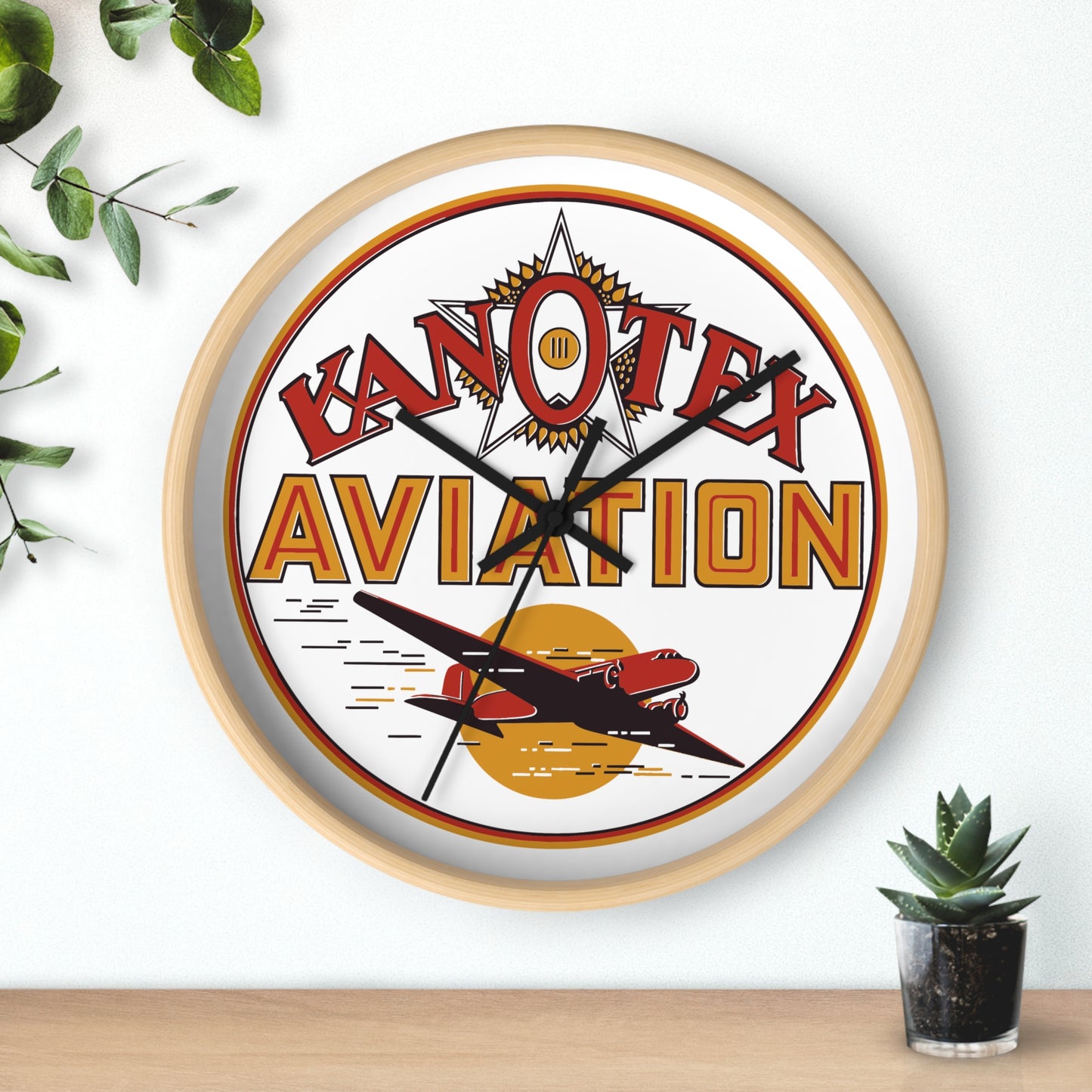 Kanotex Aviation Wall Clock — Vintage Petroliana Gift | The Faded Label Co.