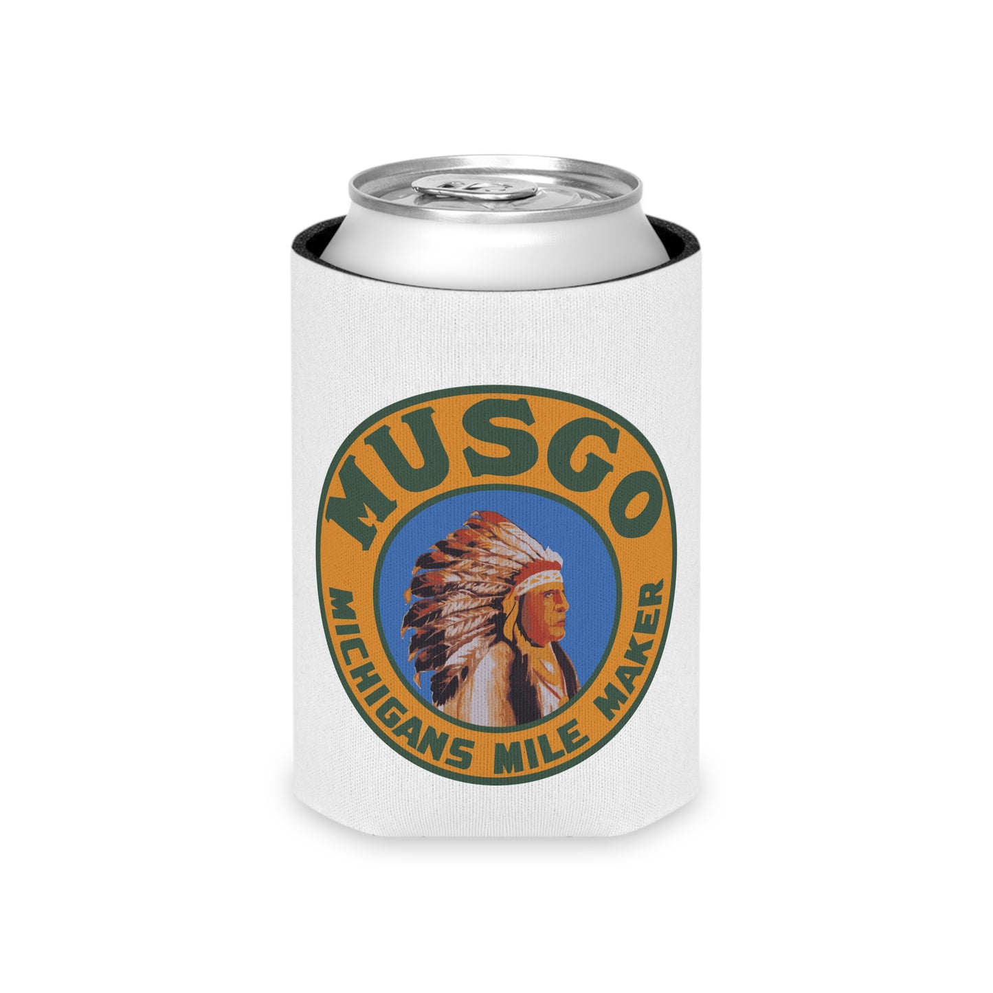 Musgo Can Cooler — Vintage Michigan Petroliana Gift | The Faded Label Co.