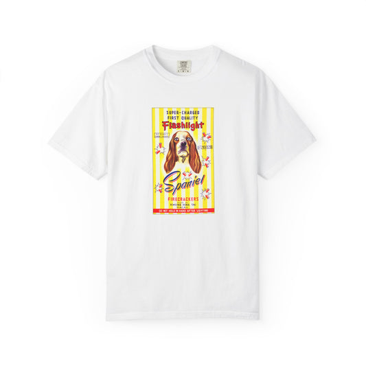 Spaniel Brand Firecrackers t-shirt Black — vintage 4th of July fireworks art tee — The Faded Label Co.