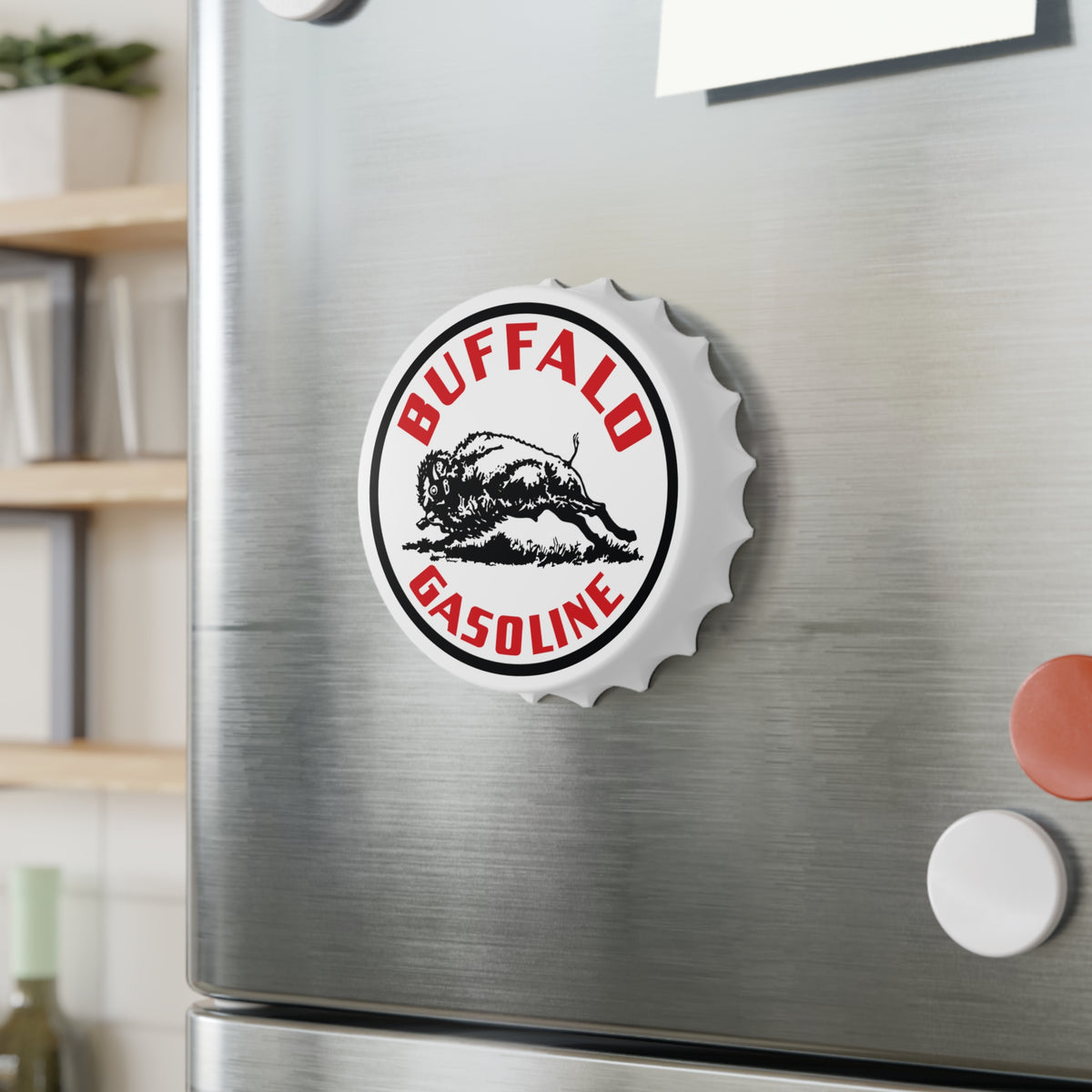 Buffalo Gasoline Bottle Opener — Vintage Petroliana Gift | The Faded Label Co.