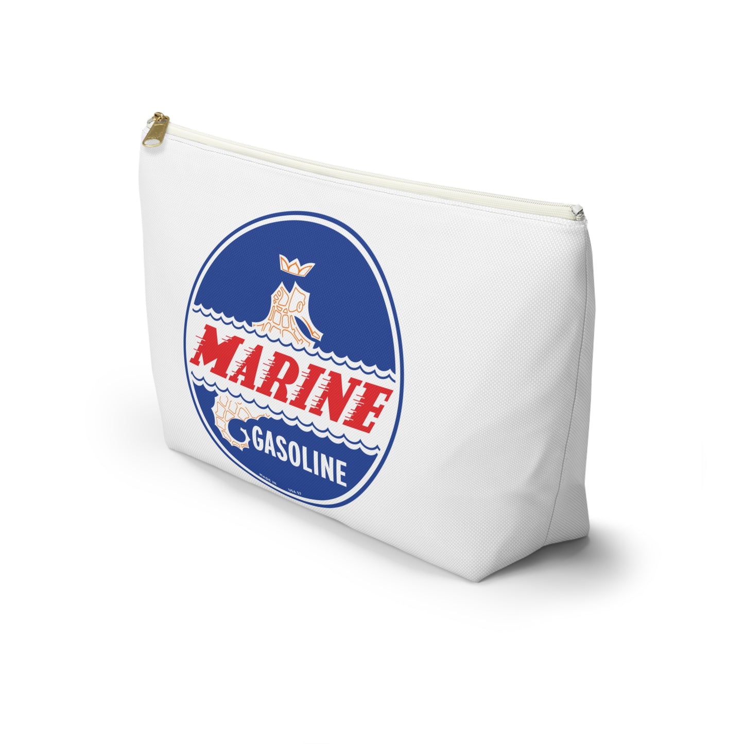 Marine Gasoline Accessory Pouch — Vintage Dockside Petroliana Gift | The Faded Label Co.