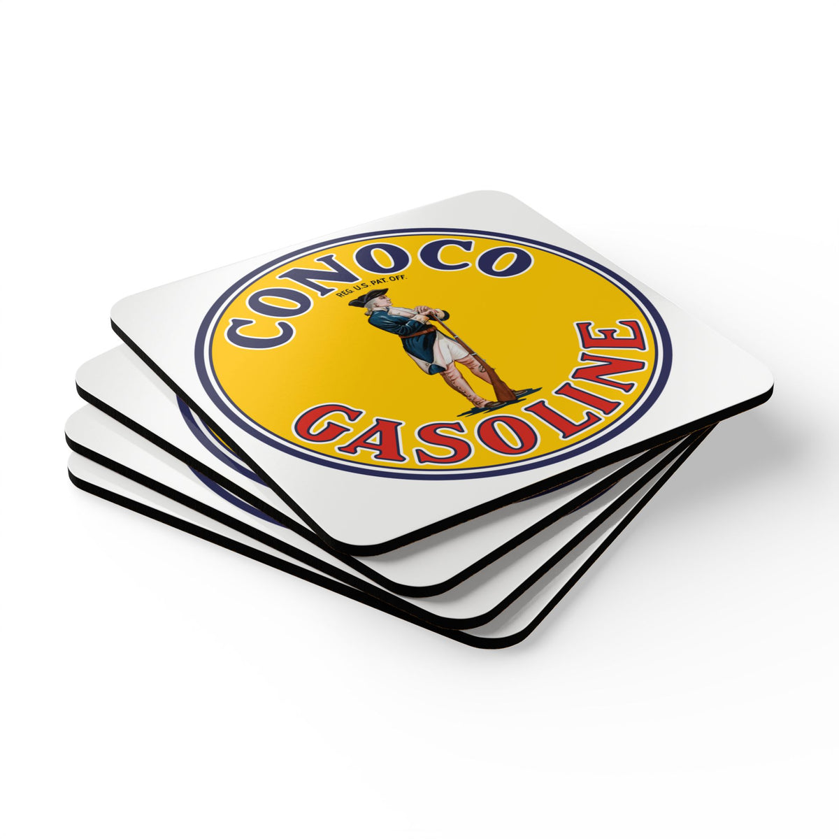 Conoco Minute Man Coaster Set — Vintage Petroliana Gift | The Faded Label Co.