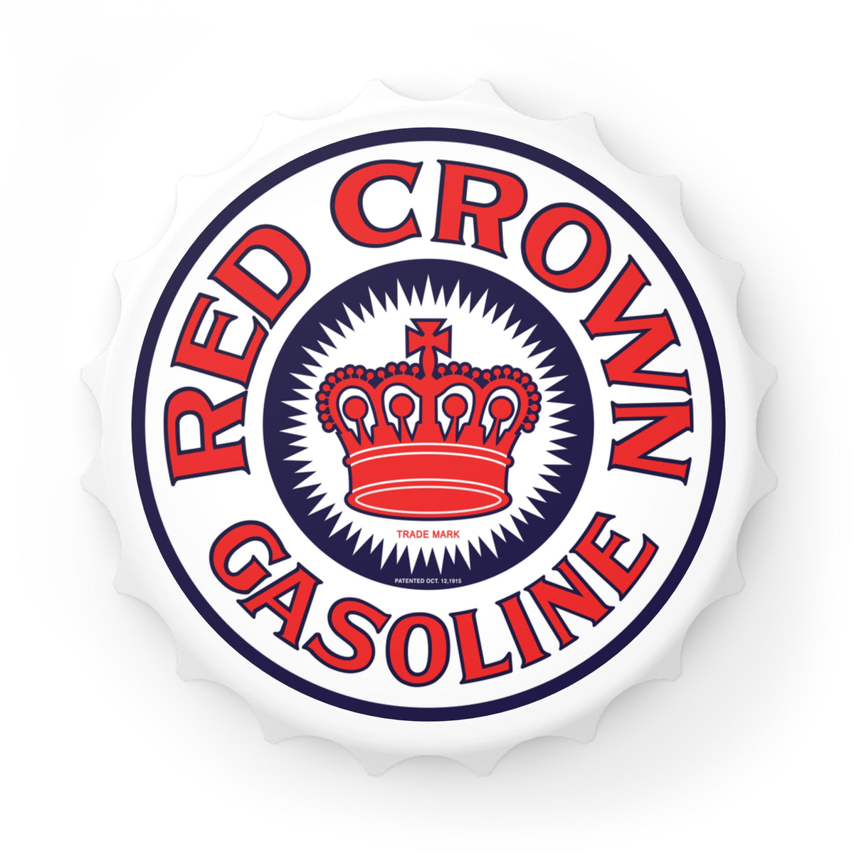 Red Crown Gasoline bottle opener — vintage petroliana gift — The Faded Label Co.
